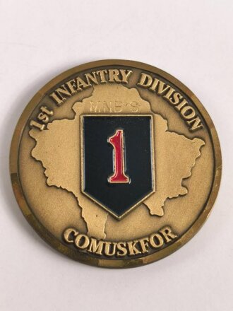 U.S.Army Task Force Falcon "Kosovo" Coin 50mm " 1st Infantry Division COMUSKFOR"