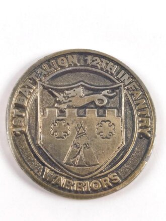 U.S.Army " 1st Battalion 12th Infantry Warrioers" Coin 42mm