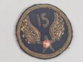 U.S. WWII , 15th Army Air Force hand embroidered Bullion patch 64mm