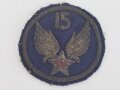 U.S. WWII , 15th Army Air Force hand embroidered Bullion patch 75mm