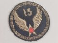 U.S. WWII , 15th Army Air Force hand embroidered Bullion patch 70mm