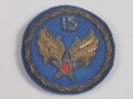 U.S. WWII , 15th Army Air Force hand embroidered Bullion patch 70mm