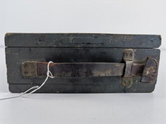 1.Weltkrieg, Holzkasten für Reinigungswatte MG 08 und 08/15. Originallack, Maße 17 x 37 x 6cm