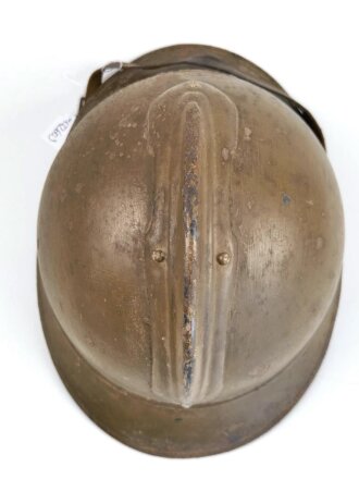 Frankreich 1.Weltkrieg, Stahlhelm Modell " Adrian " für Kolonialtruppen. Originallack, ungereinigtes Stück