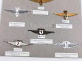 Ungarn, Sammlung  8 xKlassifizierungsabzeichen zum Thema Luftwaffe,  jeweils auf Karton befestigt