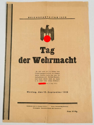 Reichsparteitag 1938 " Tag der Wehrmacht" 12. September 1938, 4-blättrig