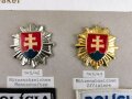 Slowakei , Sammlung Effekten zum Thema Polizei , jeweils auf Karton befestigt