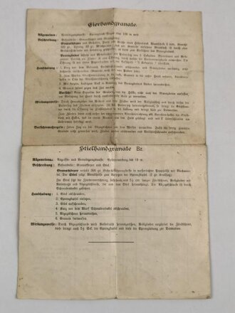 Der Granatwerfer 1916 - Beschreibung  4-seitig, stark gebraucht, DIN A4