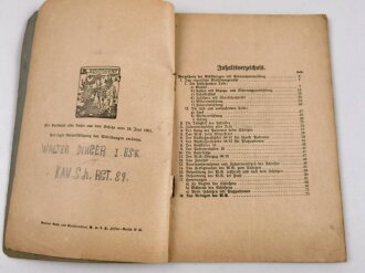 1.Weltkrieg "Das Maschinengewehr 08/15" datiert 1918 mit 76 Seiten, Einband defekt, DIN A5