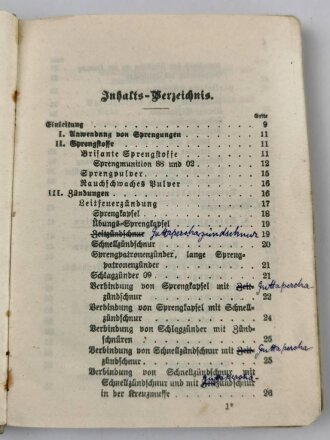 "Sprengvorschift" datiert 1911, 215 Seiten, stark gebraucht, DIN A6