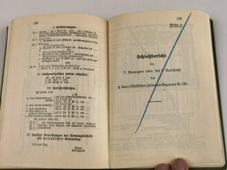 D.V.E. Nr. 240 "Schießvorschrift für die Infanterie" datiert 1909, 167 Seiten, DIN A6