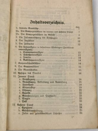 1.Weltkrieg "Anleitung für Kompagnieführer" datiert 1917, 156 Seiten, DIN A6