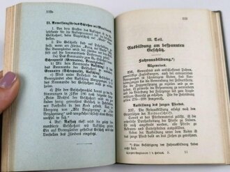 D.V.E. Nr. 414 "Erxerzier-Reglement für die Feldartillerie" datiert 1907, 248 Seiten, DIN A6