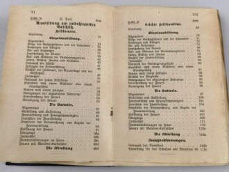 D.V. 61 "Exerzier-Reglement für die Feldartillerie" datiert 1907, 248 Seiten, DIN A6, stark gebraucht 