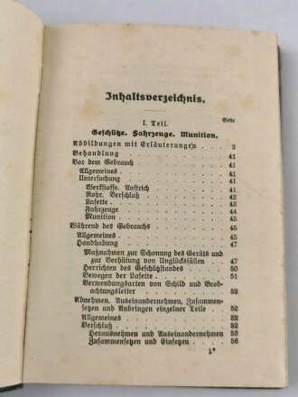 D.V.E. Nr. 414a "Anhang zum Erxerzier-Reglement für die Feldartillerie" datiert 1913, 251 Seiten, DIN A6