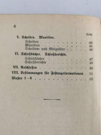 D.V. 518 "Maschinengewehr-Schießvorschrift M.G.Sch.V." datiert 1911, 61 Seiten, DIN A6