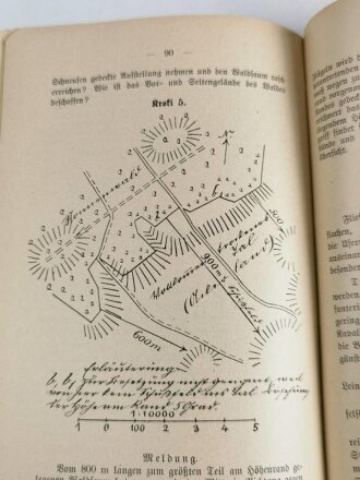 1.Weltkrieg, "Anleitung zum Krokieren, Kartenlesen und für Geländeerkundung" datiert 1916, 104 Seiten, DIN A5