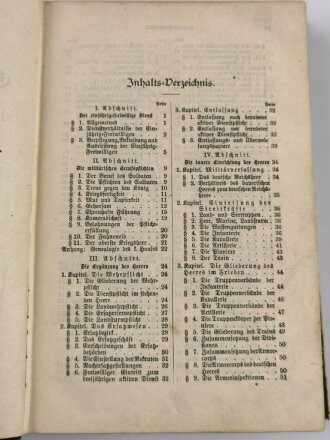 "Handbuch für den Einjährig-Freiwilligen der kgl. bayrischen Infanterie" datiert 1888, 685 Seiten, DIN A5, stark gebraucht