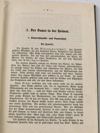 Landwirtschaftliche Lehrbuch-Reihe 5. Teil "Bauerntum" Reichsnährstand , 156 Seiten, datiert 1937, DIN A5, stark gebraucht