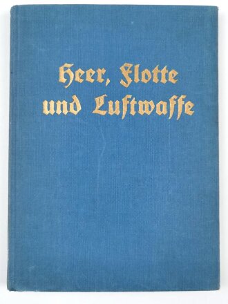 "Heer, Flotte und Luftwaffe - Wehrpolitisches Taschenbuch", 123 Seiten, datiert 1938, DIN A5, Seiten lose