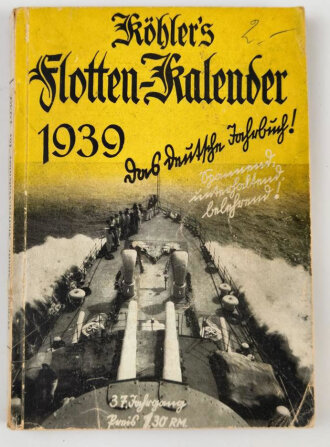 "Köhlers Flotten-Kalender 1939", 296 Seiten, DIN A5