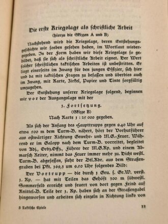 "Anlage und Leitung taktischer Spiele" 332 Seiten, datiert 1939,  DIN A5