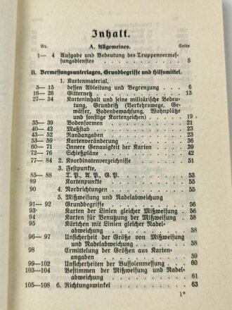 H. Dv. 141/1 "Truppenvermessungsdienst" Heft 1,...