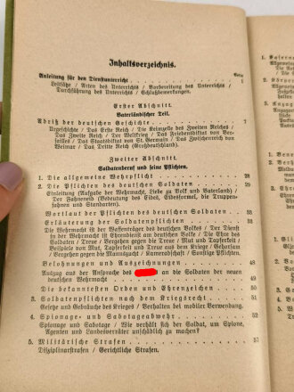 "Der Dienstunterricht im Heere, Ausgabe für den Schützen der M.G.K." Jahrgang 1938/39, 347 Seiten