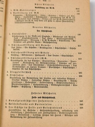 "Der Dienstunterricht im Heere, Ausgabe für den Schützen der M.G.K." Jahrgang 1938/39, 347 Seiten