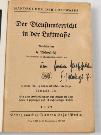 "Der Dienstunterricht in der Luftwaffe" Jahrgang 1939, 290 Seiten