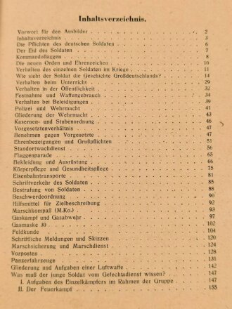 "Unterrichtsbuch für Soldaten" Ausgabe A für Grenadiere, Kriegsausgang 1942, 312 Seiten, Titelseite geklebt