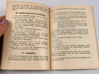 Merkblatt g.13/4 "Merkblätter für die Artillerie Nr. 50 Einsatz und Verwendung der Feuerleitbatterie" datiert 1944