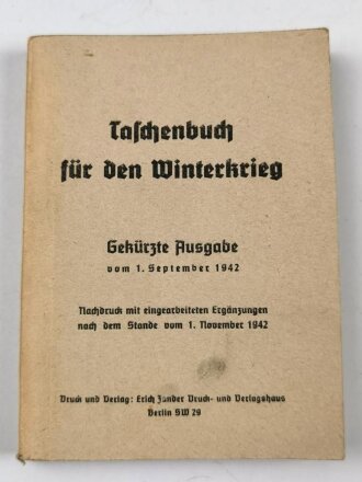 "Taschenbuch für den Winterkrieg" datiert 1942, 270 Seiten, DIN A6