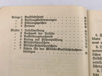 H. Dv. 472 "Ausbildungsvorschrift für Kraftfahrtruppen" Heft 1 die Ausbildung am Kraftfahrzeug, datiert 1933, 87 Seiten, DIN A6