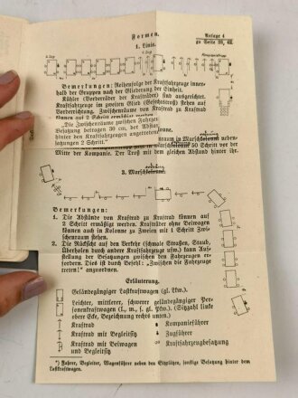 H. Dv. 472 "Ausbildungsvorschrift für Kraftfahrtruppen" Heft 1 die Ausbildung am Kraftfahrzeug, datiert 1933, 87 Seiten, DIN A6