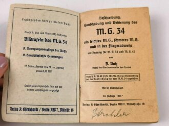 "Beschreibung, Handhabung und Bedienung des M.G. 34...