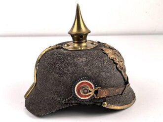 1. Weltkrieg Preussen, Ersatz Pickelhaube für Mannschaften aus Filz in gutem Gesamtzustand