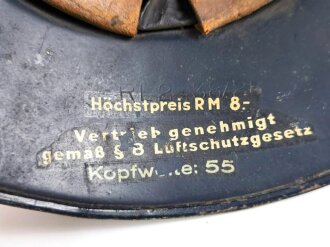 Stahlhelm Luftschutz. In allen Teilen Original, ungereinigtes Stück