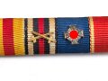 7er Bandspange eines Badischen Veteranen mit verschiedenen Auflagen, Breite 106 mm