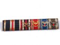 6er Bandspange eines NSDAP Mitgliedes, Auflagen für die NSDAP Dienstauszeichnung Bronze, Silber und Gold, extrem seltenes Stück, mit Etikett von Grabow $ Matthes, Kiel, Breite 89 mm