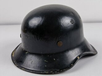 Stahlhelm Luftschutz, schwarzer Lack, vermutlich alt...