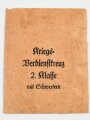 Verleihungstüte zum Kriegsverdienstkreuz 2. Klasse 1939 mit Schwertern, Hersteller Karl Hensler, Pforzheim, Tüte beschriftet und teils eingerissen