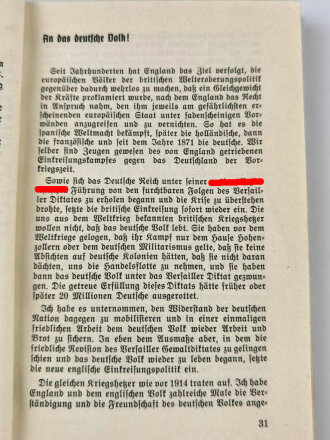 "Der großdeutsche Freiheitskampf - Reden Adolf Hitlers - vom 1. September 1939 bis 10. März 1940" mit Widmung datiert 1943 und SA- Stempel, 200 Seiten, unter DIN A5