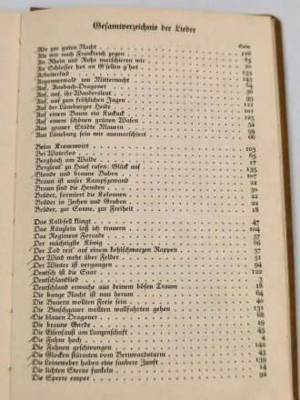 "Uns geht die Sonne nicht unter -Lieder der Hitler Jugend", 250 Seiten, datiert 1934, innenliegend Liederblatt der Hitlerjugend Nr. 6