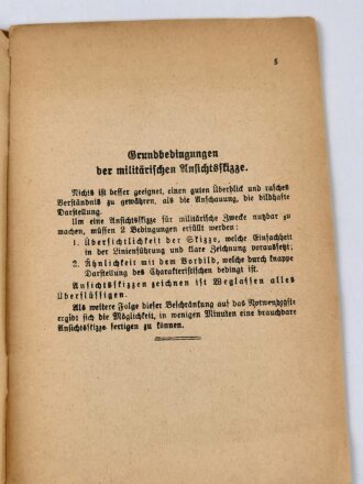 "Das militärische Geländezeichnen im Spähtruppdienst", Heft 1, 35 Seiten, unter DIN A5