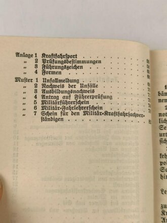 H. Dv. 472 "Ausbildungsvorschrift für Kraftfahrtruppen" Heft 1 die Ausbildung am Kraftfahrzeug, datiert 1933, 87 Seiten, DIN A6