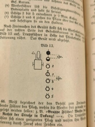 H. Dv. 104 "Die Ausbildung am S. Gr. W. 34 (8cm)" datiert 1939, 103 Seiten, DIN A6