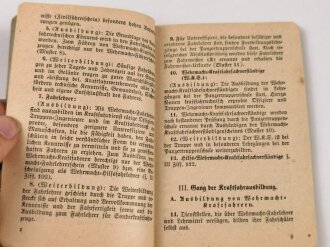 H. Dv. 472 "Kraftfahrvorschrift für alle Waffen" datiert 1938, 133 Seiten, DIN A6