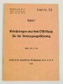 Merkblatt geh.11a/2 Geheim! "Erfahrungen aus dem Ostfeldzug für die Versorgungsführung" datiert 1943