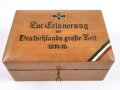 1.Weltkrieg, patriotisches Holzkistchen " Zur Erinnerung an Deutschlands große Zeit 1914-15" Mit zugehörigem Schlüssel. Maße 17 x 24 x 10cm